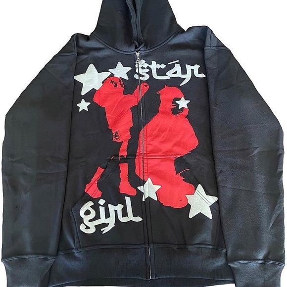 Rhinestone Skeleton Hoodies Punk Jackets Streetwear Goth Harajuku Zip Up Hoodie - Picture 1 of 4